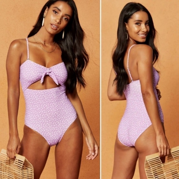 Charlie Holiday Purple Daisy One Piece Swimsuit 4 - Picture 1 of 13